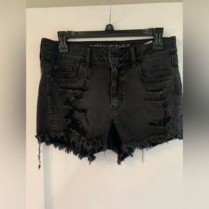 American Eagle Black Hi-Rise Shorts